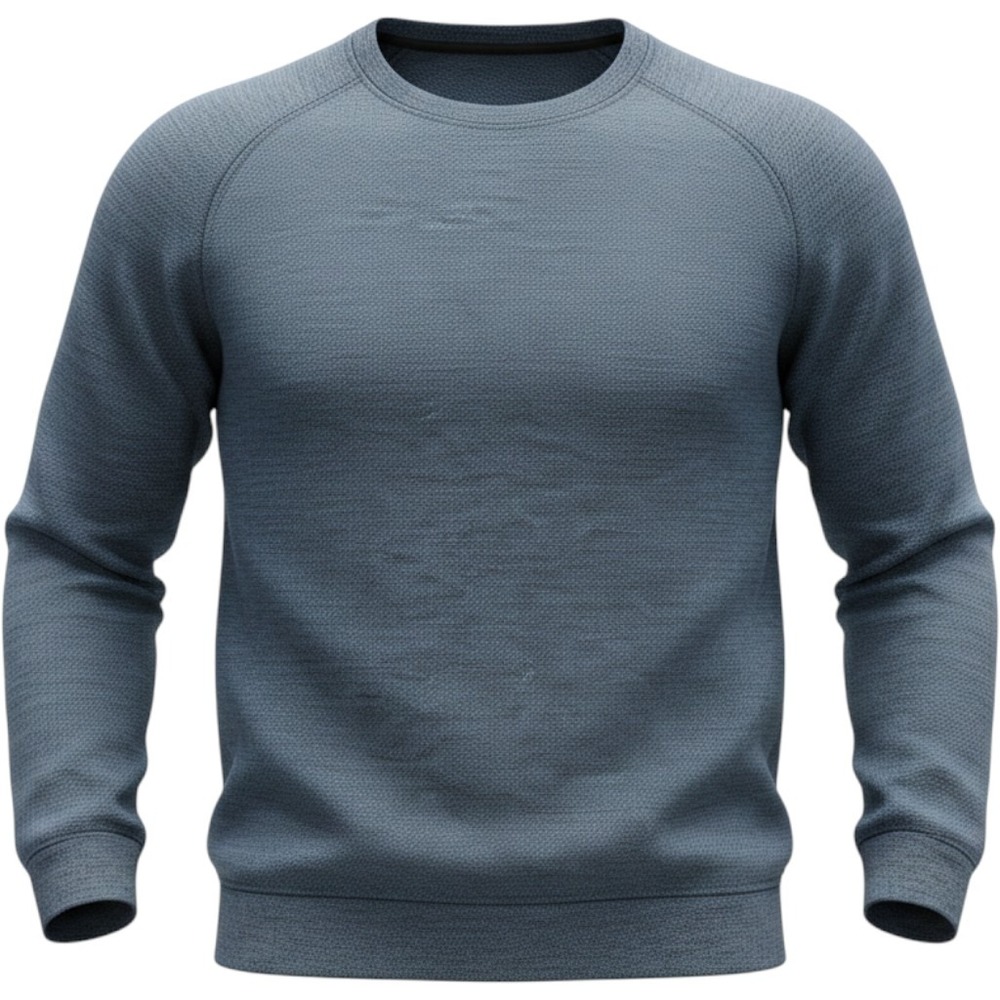 Gerry Mens Crewneck Pullover Sweatshirt Gray Textured Raglan XL 1628545